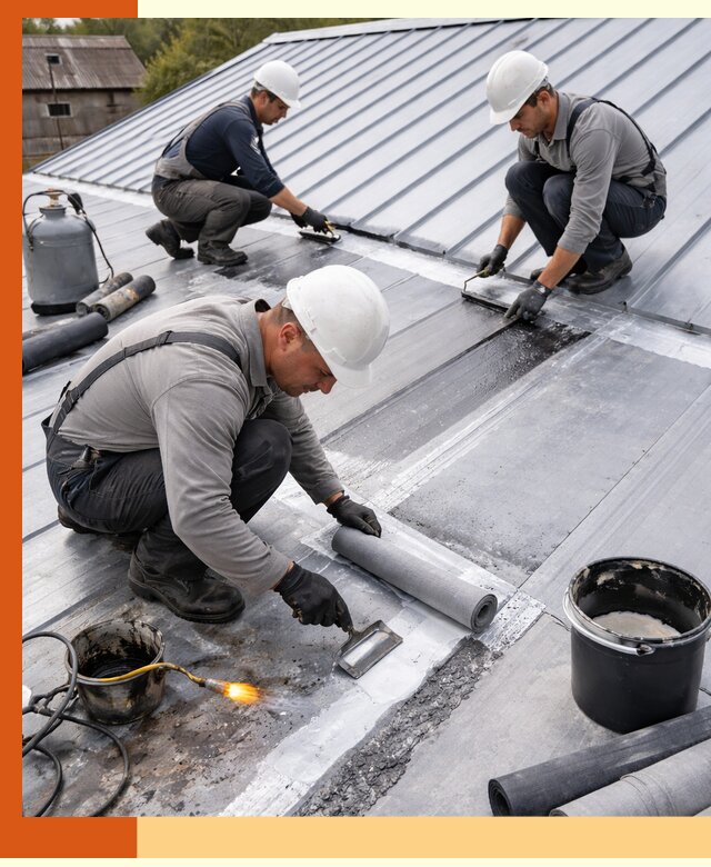 Гидроизоляция металлической кровли с гарантией в Новотроицке