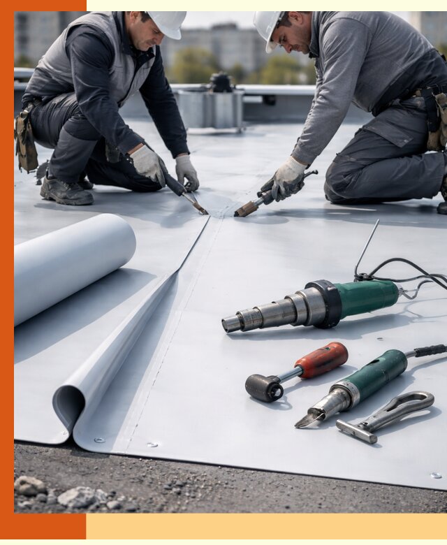 Гидроизоляция мембранной кровли в Новотроицке: монтаж и ремонт быстро