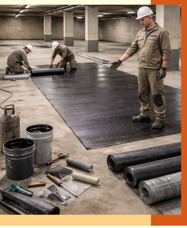 Гидроизоляция паркинга в Новотроицке от 1256 руб/м² — профессиональная защита | ТепломастерНвт