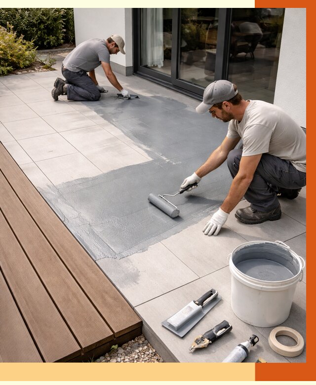 Гидроизоляция террасы в Новотроицке под ключ от 7851 руб./м² | ТепломастерНвт