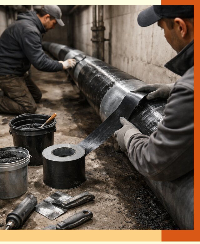 Гидроизоляция труб в Новотроицке от 2617 руб. — профессиональная герметизация | ТепломастерНвт