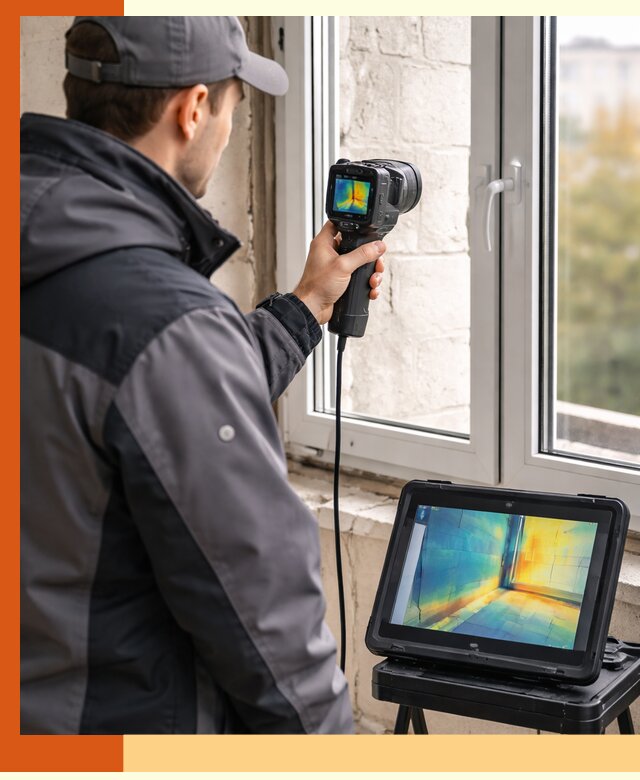 Тепловизионное обследование дома в Новотроицке для выявления утечек тепла