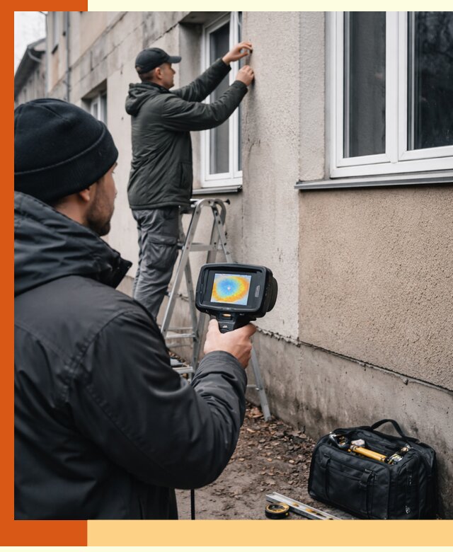 Тепловизионное обследование фасада в Новотроицке для выявления дефектов