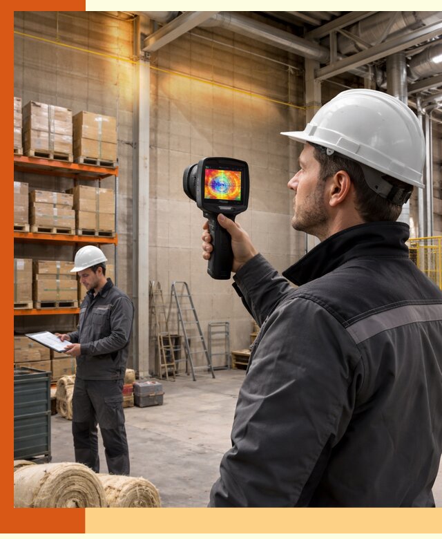 Тепловизионное обследование склада и выявление утечек в Новотроицке