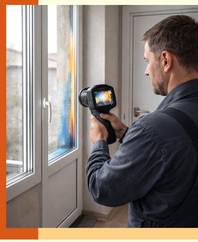 Тепловизионное обследование окон и дверей в Новотроицке