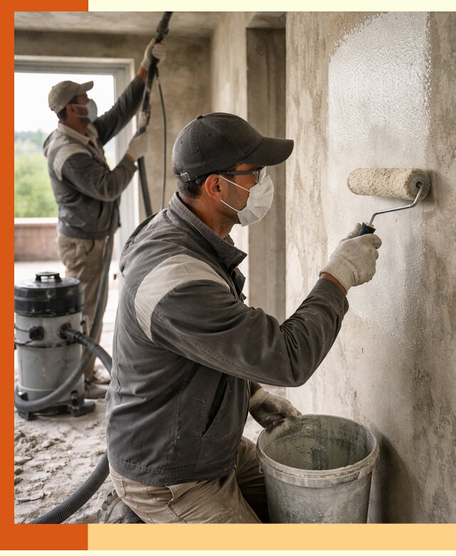 Подготовка поверхности под напыление утеплителя в Новотроицке