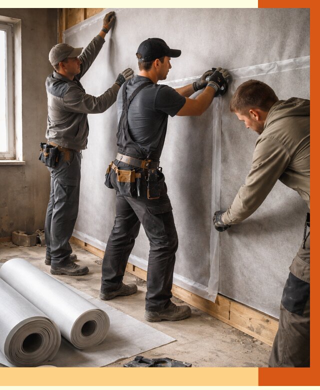 Монтаж ветроизоляции в Новотроицке от 4711 руб./м2 — профессионально | ТепломастерНвт